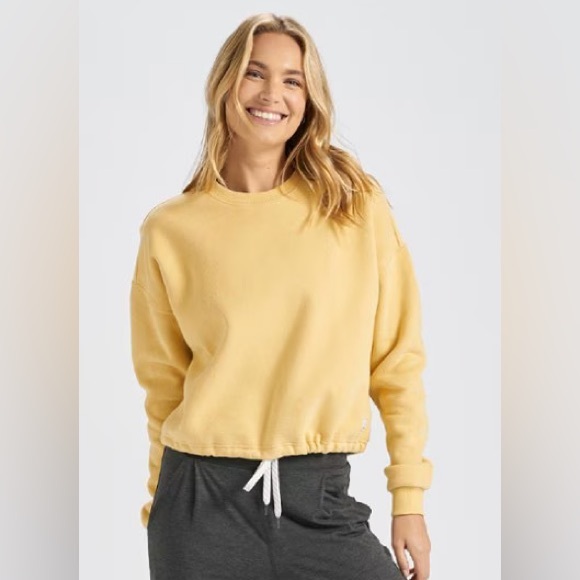 Vuori ‘Restore’ Crewneck Yellow Pullover with Drawstrings - Women's XL